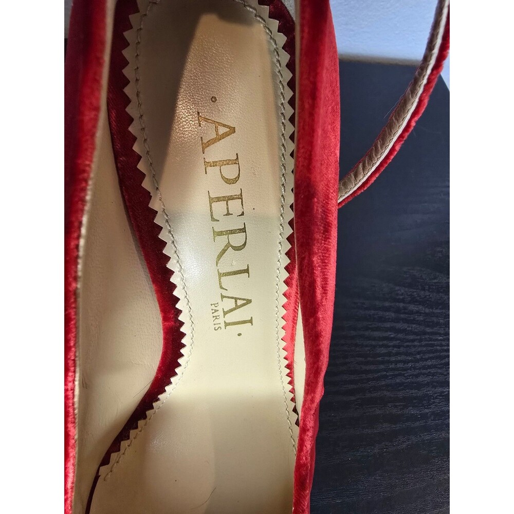 Aperlai red Cosplay / Christmas heels made in Italy NWOT women's size 38 - Picture 5 of 12
